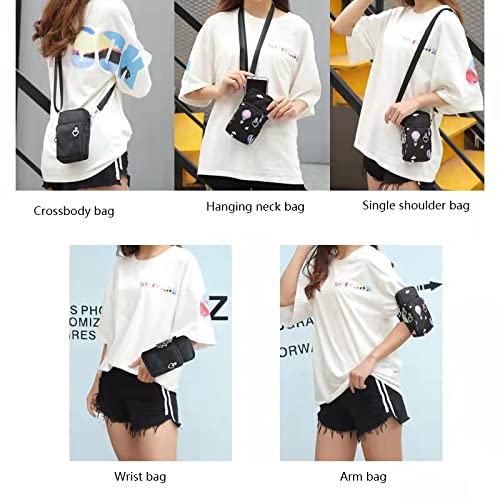 Women Crossbody Cell Phone Purse Case Armband Bag for iPhone 12 13 Mini 14 15 Plus 11 Pro Max Google Pixel 6a 7a 8a 6 7 8 Pro - color: Black-feather