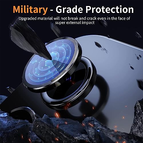 Zeking (2 Set for Motorola Edge (2024) Camera Lens Protector, Scratch-Resistant HD Clarity Ultra-Thin 9H Tempered Glass with Aluminum Edging, Individual Metal Lens Cover (Black) - color: Black