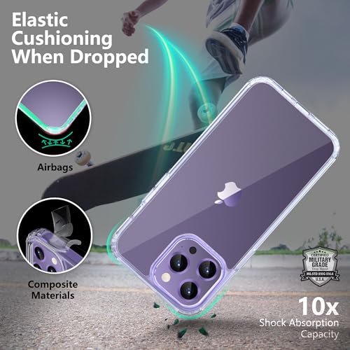 ONES for iPhone 16 Pro Max Slim Case Clear, [PC + TPU Hybrid][Military-Grade Drop Protection][Anti-Yellowing], Shockproof Silicone Hard Cover, Transparent Case - color: HD Highly Clear, size: iPhone 16 Pro Max