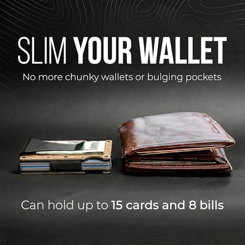 Mountain Voyage Minimalist Wallet for Men - Slim RFID Wallet, Scratch Resistant, Credit Card Holder & Money Clip, Easily Removable Money & Cards, Mens & Womens Wallets (Beech Wood Carbon) - color: Beech Wood Carbon