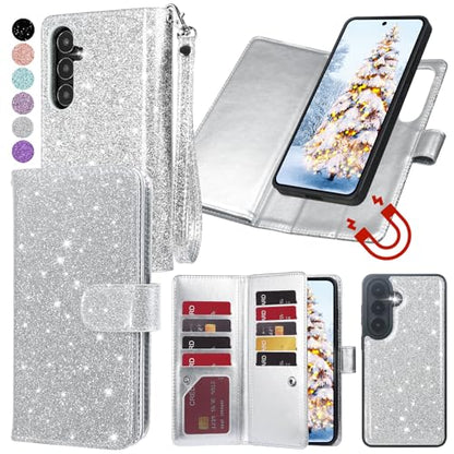 Varikke for Samsung Galaxy S26 Wallet Case Magnetic Detachable, Silver - color: Silver, size: Galaxy S26 6.3"