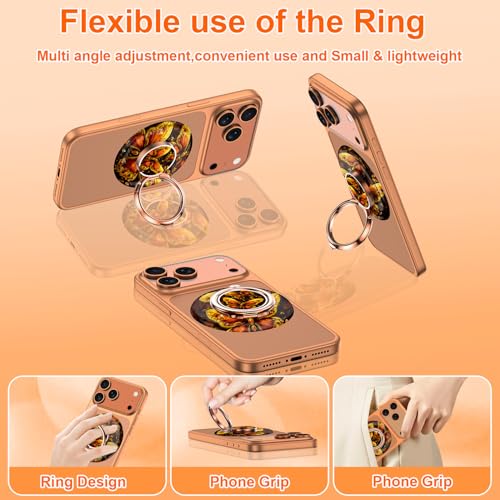 Magnetic Phone Ring Holder for MagSafe Grip,[Super Magnet],Stylish 360° Rotation Cell Phone Grip Stand Finger Ring Kickstand for iPhone 17 16 15 14 Pro Max,iPad and Smartphones,Black - color: Black