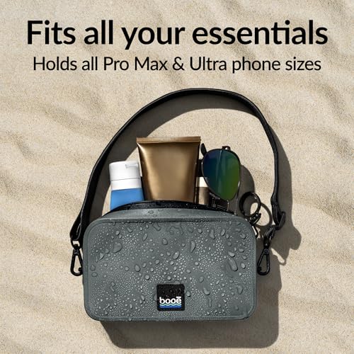 Booe Waterproof Belt Bag - Waterproof Fanny Pack - Storm Grey | 100% Waterproof Bag, IP67 Submersible, Airtight TRU Zip, Floats, Fits All Phones, Touchscreen-Friendly, Crossbody/Waist Pack - color: Storm Grey