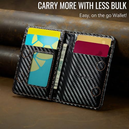 Vinich for MagSafe Wallet Magnetic RFID Blocking Card Holder, Carbon Black - color: Carbon Black