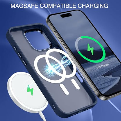 BENTOBEN Magnetic for iPhone 16 Pro Max Case,(Compatible with MagSafe) (Military Grade Drop Protection) Slim Translucent Matte Shockproof with Anti-Fingerprint Phone Case 6.9",Deep Blue - color: Deep Blue