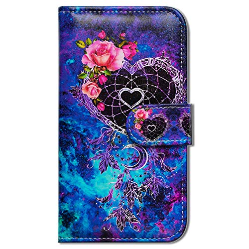Bcov Case for Galaxy A54, Dream Catcher Flower Space Leather Flip Phone Case Wallet Cover with Card Slot Holder Kickstand for Samsung Galaxy A54 5G - color: Dream Catcher Flower Space