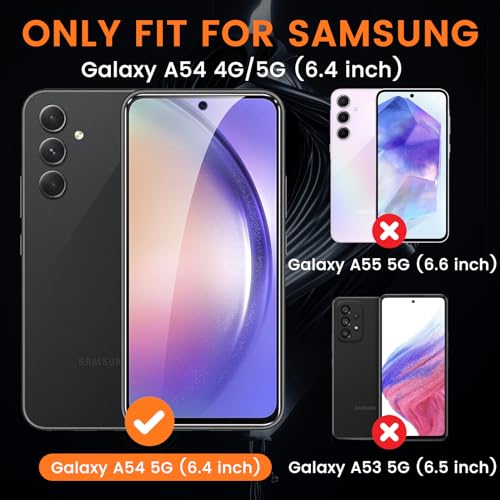3+3 Pack for Samsung Galaxy A54 5G Privacy Screen Protector with Camera Lens Protector, Anti-Spy Tempered Glass Film, 9H Hardness, Anti-Scratch, Touch Sensitive - size: Galaxy A54