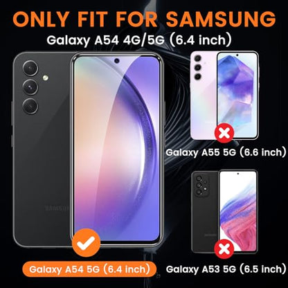 3+3 Pack for Samsung Galaxy A54 5G Privacy Screen Protector with Camera Lens Protector, Anti-Spy Tempered Glass Film, 9H Hardness, Anti-Scratch, Touch Sensitive - size: Galaxy A54