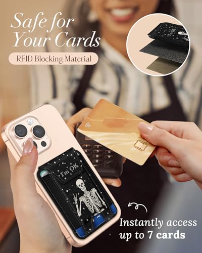 Shorogyt Compatible with Magsafe Wallet with Flap Cover, Skull - color: Skull