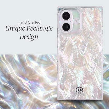 COCOMII Rectangle for iPhone 16 Case, Natural Real Mother of Pearl | Compatible with MagSafe Wireless Charging, Shockproof 10ft Drop Protection, Camera & Screen Protection, Premium Glossy Finish - color: Natural Real Mother of Pearl, size: iPhone 16 (6.1"
