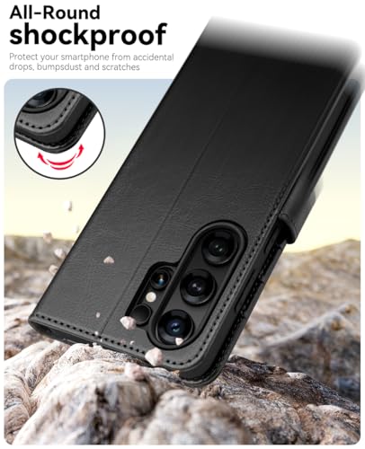 OCASE for Samsung Galaxy S26 Ultra Wallet Case, Card Holder, Black | RFID Blocking, Kickstand, Magnetic Closure, PU Leather Flip Folio, Shockproof TPU Shell, Protective Phone Cover (6.9") 2026 - color: Black, size: Samsung Galaxy S26 Ultra
