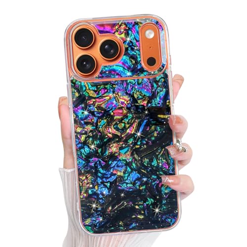 Bonoma for iPhone 17 Pro Max Case Luxury Sparkle Opalescent Pearl -Black | Magnetic Support for MagSafe Slim Shockproof Case, Cover High-Duty Protection with Phone Case for Women Girls - color: Black Marble, size: iPhone 17 Pro Max