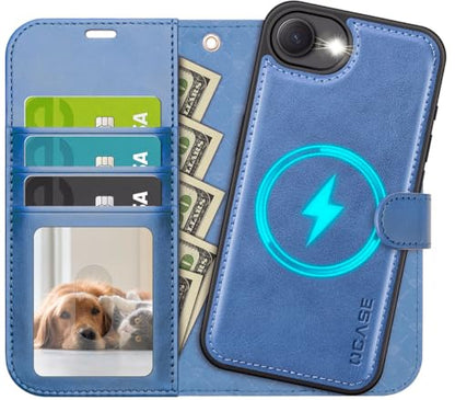 OCASE for iPhone 17e Case/iPhone 16e Detachable Wallet Case with Card Holder, 2 in 1 Pu Leather Flip Folio with RFID Blocking Stand Wrist Strap Shockproof Phone Cover 6.1 Inch 2025, Light Blue - color: Light Blue, size: iPhone 16e/ iPhone 17e