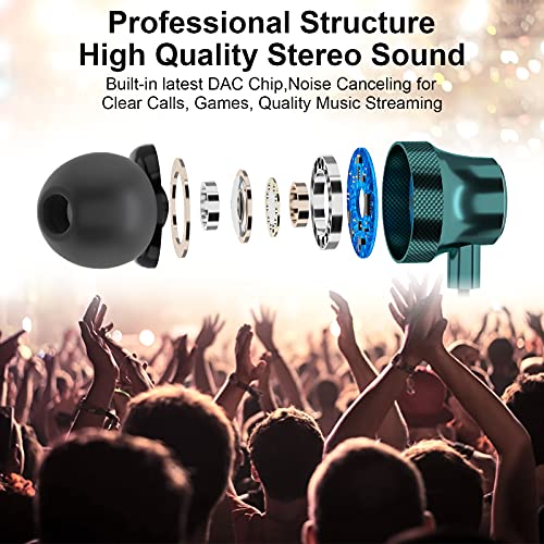 USB C Headphone Wired Earbuds for Samsung S26 Ultra S25 FE S23 A17 A16 A36 - color: Green