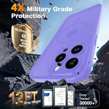 Magnetic Case for iPhone 13 Pro 6.1-Inch, [Compatible with Magsafe][Full Camera Protection] Ultra Slim Translucent Matte Shockproof Protection Phone Cover-Light Purple - color: Light Purple, size: iPhone 13 Pro