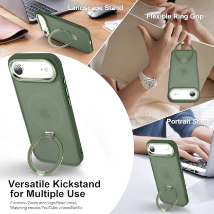 Magnetic for iPhone Air Case with Ring Stand, Midnight Green - color: Midnight Green, size: Iphone Air 6.5 inches