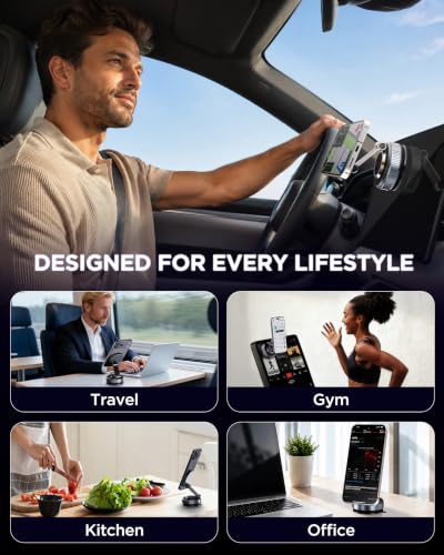 MSXTTLY Car Phone Holder,Vacuum Magnetic Suction Cup Phone Mount Nano Gel