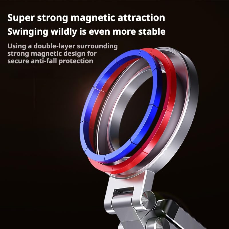 Magnetic Mobile Phone Tripod Stand, Portable Folding Design Phone Holder, Compatible with iPhone/Android Devices, Ideal for Travel&Mountain Climbing&Shooting (Gray) - color: Gray