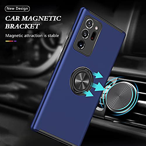 for Note 20 Ultra Case, Samsung Galaxy Note 20 Ultra Case with Self Healing Flexible TPU Screen Protective [2 Pack], Military Grade Invisible Kickstand Case for Samsung Note 20 Ultra 5G-Blue - color: YX-Blue
