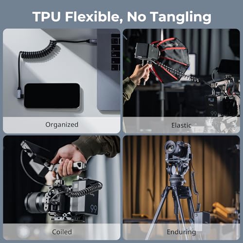 SMALLRIG USB-C to USB-C Coiled Data Cable (Straight to Angled) - 4792 - size: 1.15-3.28 ft, style: Straight to Angled Coiled