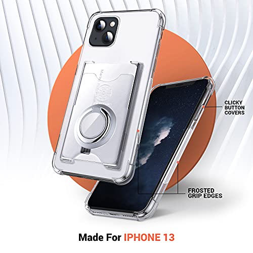 Shields Up for iPhone 13 Case with Card Holder Stand, 6.1", Clear - color: Clear, size: iPhone 13