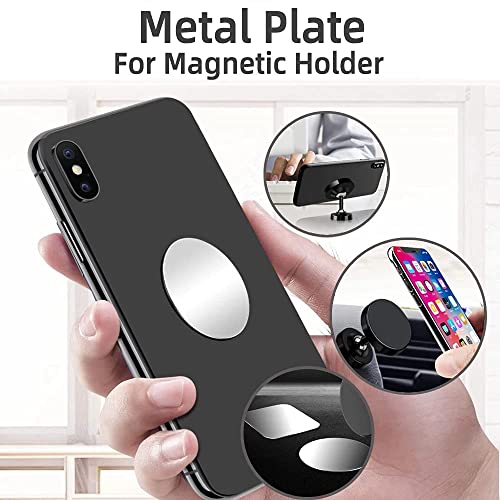 SALEX Replacement Metal Plates Set 8 Pack for Magnetic Car Phone Holders, Wall, Air Vent Mounts, Cases, Magnets. Kit of 4 Silver Round and 4 Rectangular Iron Discs Without Holes. 3M Adhesive Backing. - color: Mix 8 pack