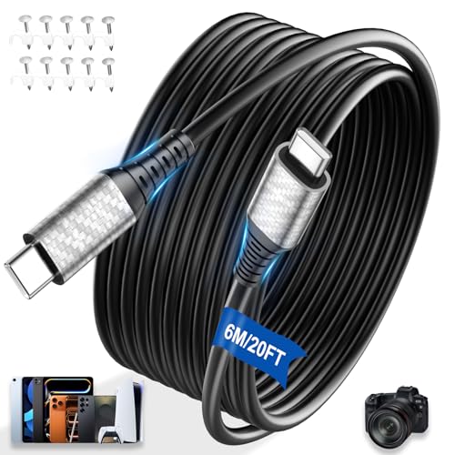 USB C Cable 20FT 60W Fast Charger Cable for Samsung S26 Ultra S25 S23 A16