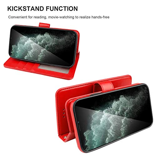Bocasal Detachable Wallet Case Card Holder for iPhone 11 Pro Max Red - color: Red