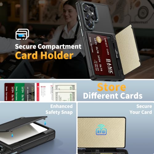 Vofolen for Samsung Galaxy S25 Ultra Case Wallet with Card Holder RFID | 2 Card Slots Heavy Duty Shockproof Drop Protective Flip Slim Pocket Cover for Samsung S25 Ultra Case for Men Women-Black - size: For Samsung Galaxy S25 Ultra