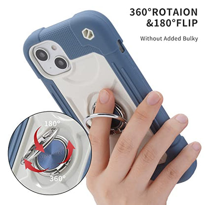 MARKILL Compatible with iPhone 14 Plus Case 6.7 Inch with 360 Degree Rotate Ring Stand, Military Grade Drop Protection Full Body Rugged Heavy Duty Protective Cover for iPhone 14 Plus Blue - color: Blue, size: iPhone 14 Plus 6.7"