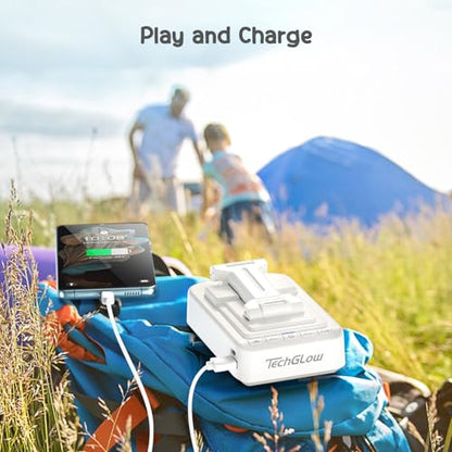 TechGlow Gifts for Men Women Foldable Cellphone Stand with Bluetooth Speaker Charging Function 360° Rotatable Phone Stand Birthday Gift Idea for Mom Dad Cool Tech Gifts-White - color: White