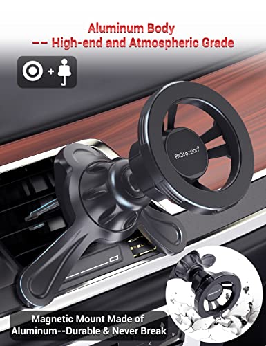 PROfezzion Deluxe Premium Metal Magnetic Car Mount Phone Holder for MagSafe