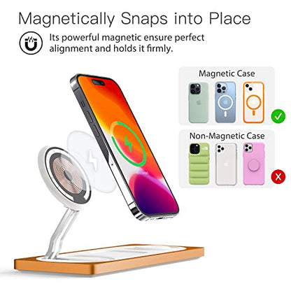 PETINO 3 in 1 Wireless Charging Station for Apple Devices with MagSafe - color: Orange
