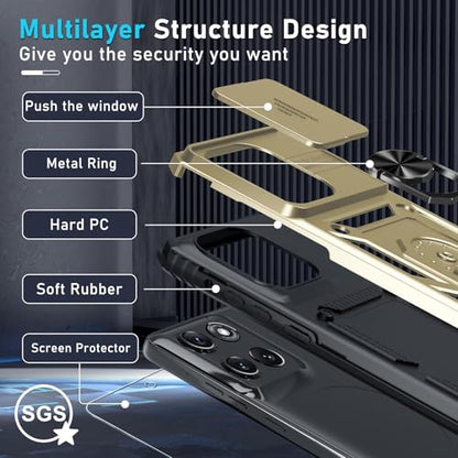 for Moto G Stylus 5G 2026/2025 Case Built in Slide Camera Cover - color: Gold, size: Moto G Stylus 5G 2026/2025