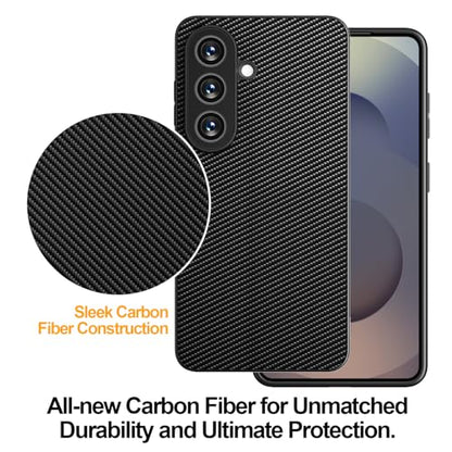 AICase for Samsung Galaxy S26 Case, Carbon Fiber Design Thin Slim Fit Shockproof Hybrid Hard PC Soft TPU Bumper Drop Protection Lightweight Aramid Fiber Protective Cover - color: Carbon Fiber, size: S26