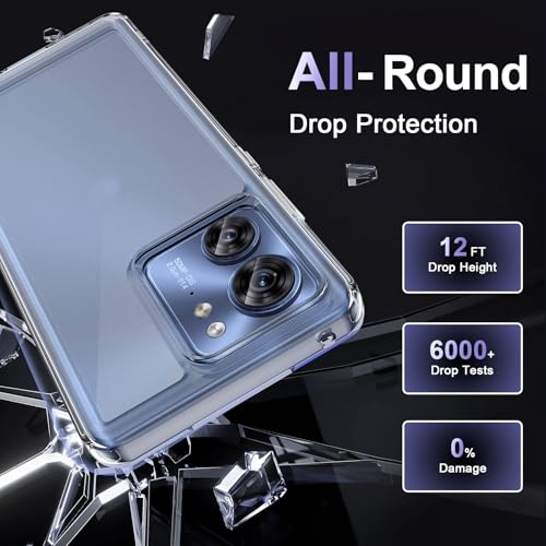Case for Motorola Edge 2023/Motorola Edge 40, Military Grade Drop Protection Phone Case, Yellowing Resistant, Anti-Scratch Hard PC Back, Shockproof Hard Ultra-Thin Protective Cover, Clear - size: Motorola Edge 2023/Edge 40