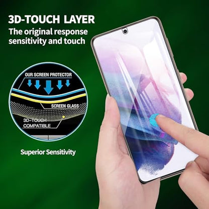 2 Pack for Samsung Galaxy S21 5G / SM-g991u Screen Protector, Tempered-Glass, Micro-curved Edges, Case Friendly, Bubble Free, HD Clear, Easy Installation - size: Galaxy S21 5G