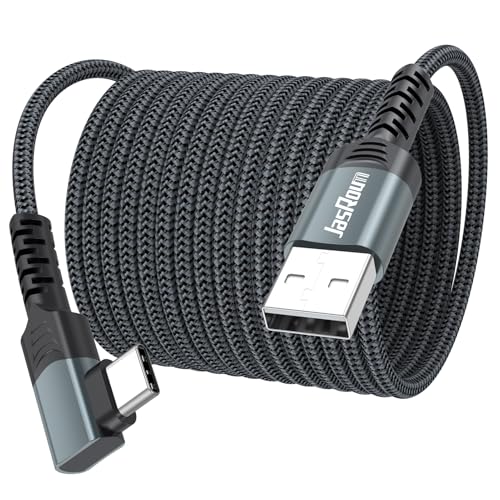25 Ft USB C Cable Right Angle, Only 3A Charging Long 90 Degree USBC - size: 25 Feet