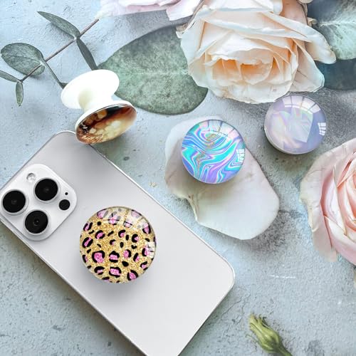 Clear Phone Grip with Expanding Kickstand,Cell Smartphones Collapsible Stand Purple Colorful Heart Design for Phone