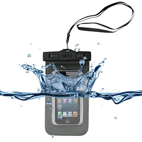 iPhone 6 PLUS Universal WaterProof Case (IPX8 Certified Protective Smartphone Waterproof Life Pouch / Credit Card Waterproof Bag Case) Waterproof Case for Apple iPhone 6 PLUS 5S 5C 5, Samsung Galaxy S5 S4 - [Black] Universal Waterproof Pouch with Touch Re
