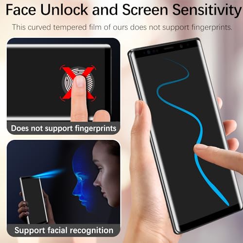 Slanku 2 Pack Tempered Glass for Samsung Galaxy Note 9 Screen Protector 3D