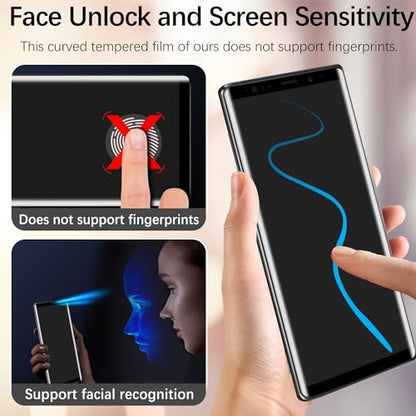 Slanku 2 Pack Tempered Glass for Samsung Galaxy Note 9 Screen Protector 3D