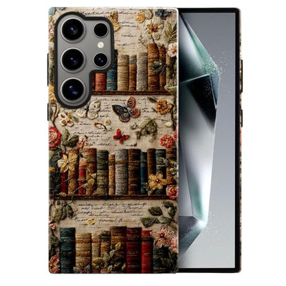 Compatible with Samsung Galaxy S24 Ultra Case,Glossy Case All-Round Protection Shockproof Anti-Scratches TPU Cover,Cases for Man Woman-Antique Bookshelf - color: Antique Bookshelf, size: Galaxy S24 Ultra