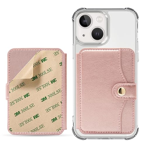 M-Plateau Phone Wallet Stick on, Adhesive Slim Credit Card Holder - color: Pink