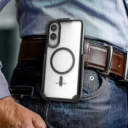 Encased SlimShield for Samsung Galaxy S25 Edge Case with Belt Clip (Compatible with MagSafe) Slim Protective Case & Holster (Clear, S25 Edge) - color: Clear, size: S25 Edge