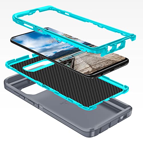 for Galaxy S10 Case,[Without Screen Protector] Heavy Duty Shockproof Dust/Drop Poof 3 Layers Full Bady Protection Rugged Case for Galaxy S10,Grey/Turquoise - color: Grey/Turquoise