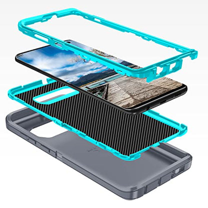 for Galaxy S10 Case,[Without Screen Protector] Heavy Duty Shockproof Dust/Drop Poof 3 Layers Full Bady Protection Rugged Case for Galaxy S10,Grey/Turquoise - color: Grey/Turquoise