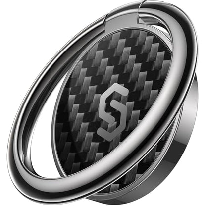 SYNCWIRE Adhesive Phone Ring Holder, Cell Phone Grip, iPhone Ring Stand - color: Carbon Fiber Black, size: 1 Pack