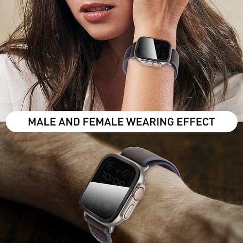 Suoman 2-Pack for Apple Watch Ultra 3/2/1 49mm Privacy Screen Protector, [Anti-peeping] Tempered Glass Ultra-Thin Full Coverage protective film -Black+Black - color: Privacy-Black+Black