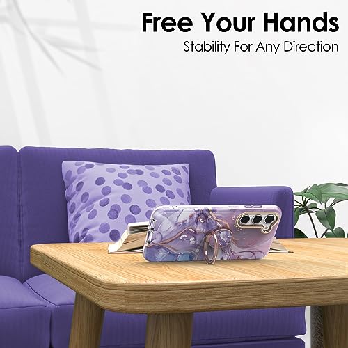 Phone Ring Grip Holder, 360° Rotation Cell Phone Grip Stand, Finger Ring Stand, Metal Finger Ring Grip Kickstand Compatible with iPhone 17 Pro Max 16 15 14 13 12 Magsafe Accessories, Violet - color: Violet